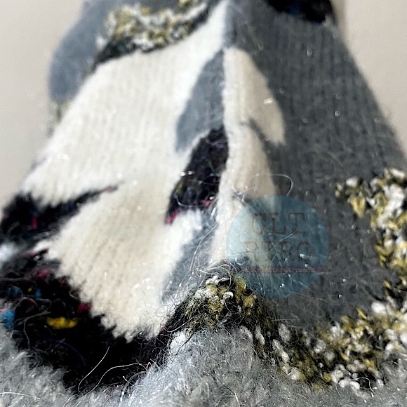 vtg Wool/Mink Knit Sweater Coat (46) - Picture 4 of 10